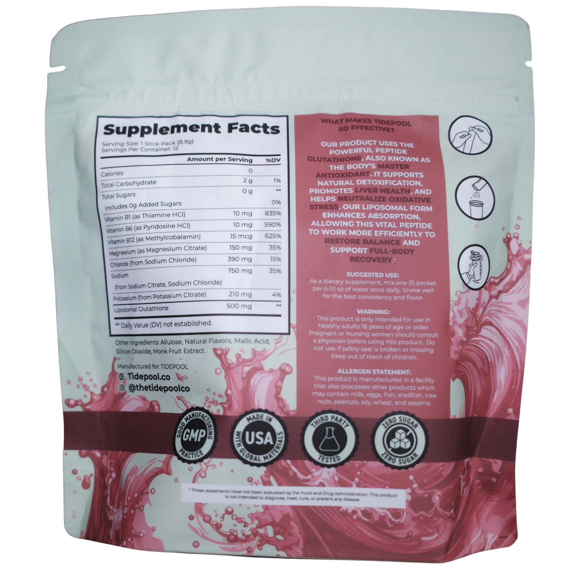 TIDEPOOL Recovery Drink Mix – Cherry Lime (12 Pack)